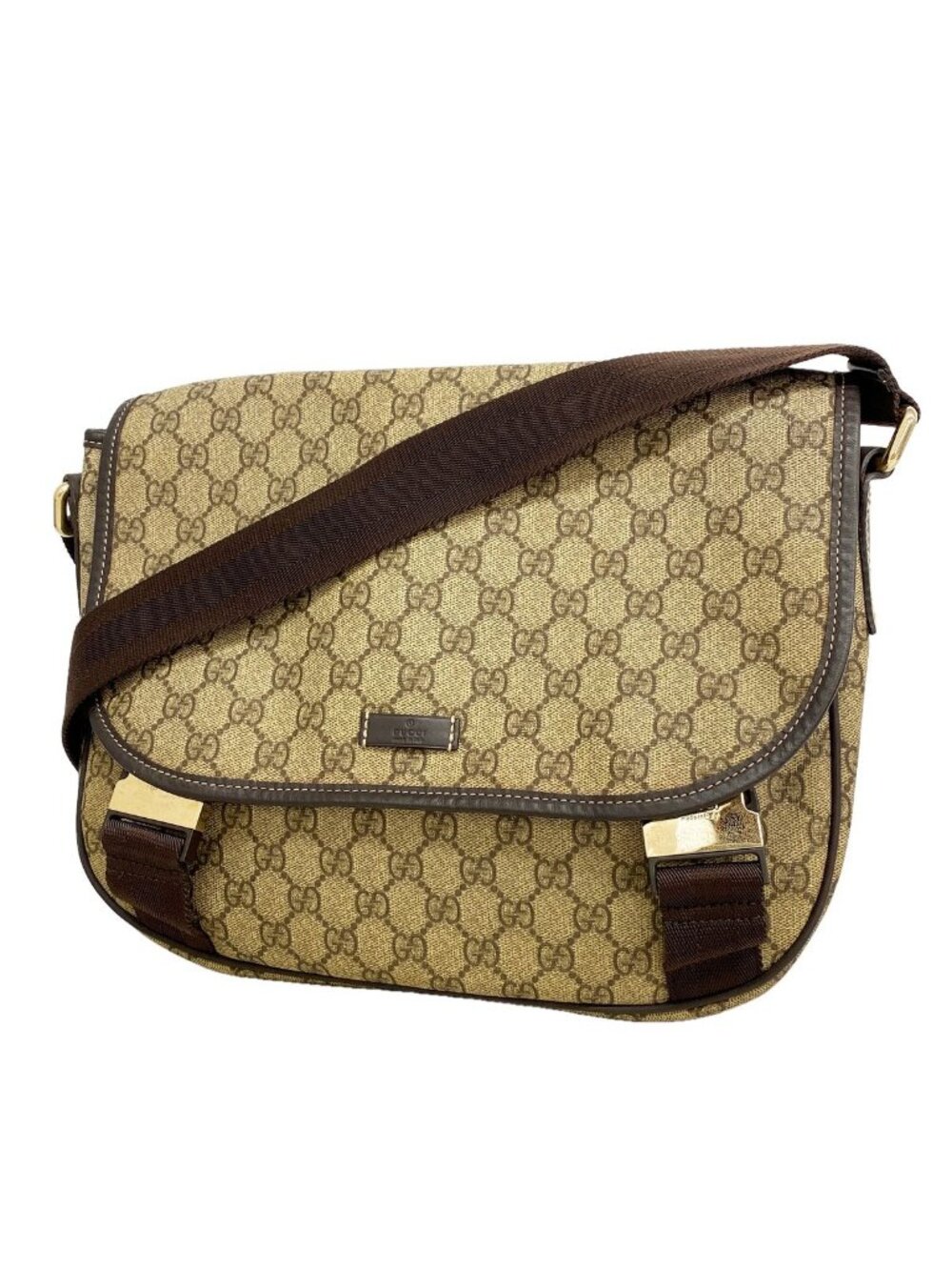 Gucci Shoulder Bag GG Supreme Brown Gold